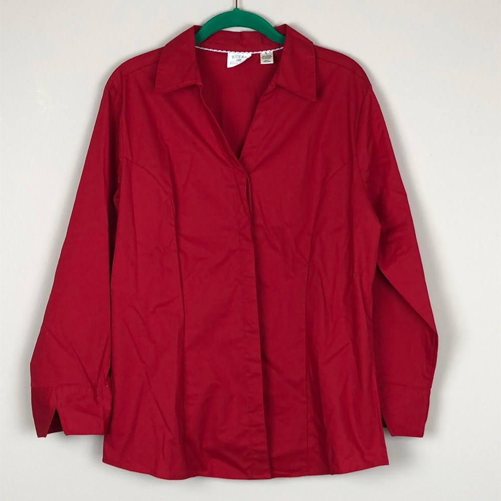 LEE Rider Easy To Care RED button down shirt-Sz L